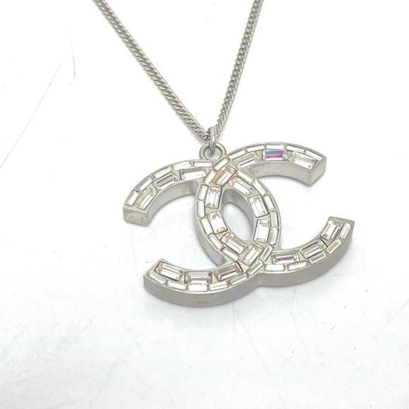 CHANEL Authentic Silver Logo Necklace - Picture 2 of 9